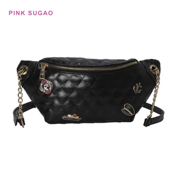 Rožinė Sugao fanny pack moterų krūtinės maišelį leatehr fanny pack moterų juosmens krepšys crossbody maišelį pečių maišą aukštos kokybės naujas 2019