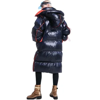žiemos purus ančių pūkų paltai moterų mados nukentėjo spalvų dizainas ilgiau šiltas striukės, Kepurės Nuimamu gobtuvu storesnis, šiltas kailis F116