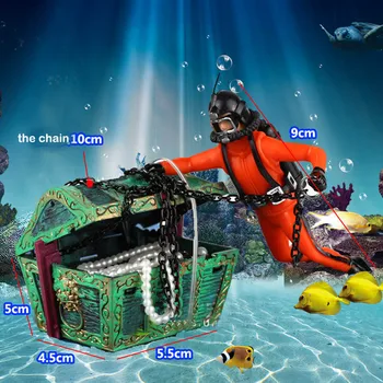 2 vnt./daug Kūrybos Akvariumo Reikmenys Treasure Hunter Naras Veiksmų Skaičius, Akvariumo Apdaila Plastikinių Akvariumo Augalai