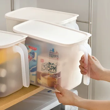 Virtuvės Šaldytuvas Organizatorius Laikymo Dėžutė Su Rankena Maisto Konteinerį Plastikinius Išlaikyti Daržoves, Žuvis, Vaisiai, Švieži, Šaldytuvas Organizatorius