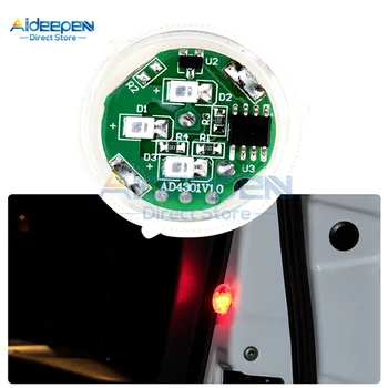 2vnt/komplektas 3 LED Automobilių Durų Atidarymo Įspėjamieji Žibintai Belaidžio Magnetinės Indukcijos Strobe Mirksi Stabdžių Galinis Susidūrimo Saugos Lempos
