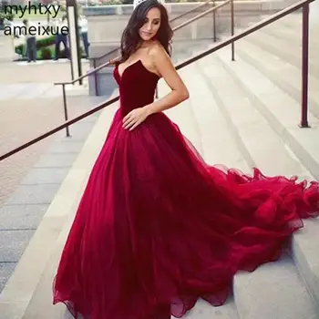 Raudona Naujas Įvykis, Bordo Plius Dydžio Vakarinę Suknelę 2020 Skraiste Longue Seksuali Moteris Elegantiškas Ilgas Prom Dresses Proga Chalatas De Soiree