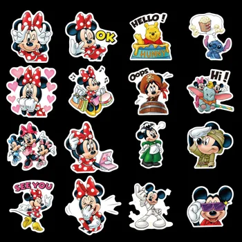 40/80pcs Animacinių filmų Disney Mickey Mouse Lipdukai Don Grafiti Nešiojamas Riedlentė Bagažo Gitara Dviračių Vaikams 