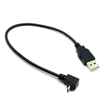 1PC 27cm stačiu Kampu USB 2.0 Vyrų iki 90 Laipsnių į Kairę Male Micro Adapteris Pin USB Keitiklis Jungtis, 5 Kabelis Kampas Laido