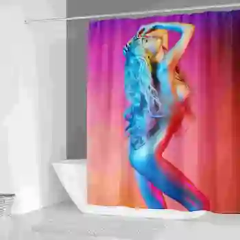 Karšto pardavimo 3D seksuali moteris Spausdinimo gražus Dušo Užuolaidos Vonios Nemokamas Pristatymas