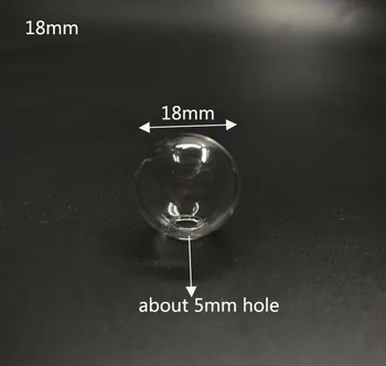 18mm Aišku, mini stiklo pasaulyje, norinčių butelis 5mm skylę kamuolys Stiklo buteliukas pakabukas 