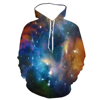 Pavasarį, Rudenį 3D hoodie vyriški megztiniai 3D žvaigždėtas dangus spausdinti kaukolė hoodie Moterų atsitiktinis hoodie street wear hip-hop viršūnės