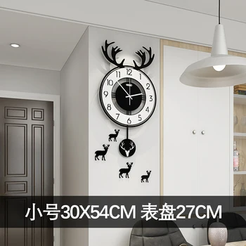 Šiaurės net elnio galva laikrodis sieninis laikrodis kūrybos namuose laikrodis kambarį mados paprasta, dekoratyvinės sienų kvarcinis laikrodis