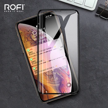 ROFI Stiklo Screen Protector, iPhone serijos 3D Išlenkti Krašto Visišką Kietumas ekrano Grūdintas Stiklas iPhone 11 Pro Max