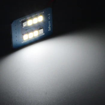 1x W5W 8 SMD 2835 LED Automobilio Salono Lempa Stogo Lemputė Su Adapteriu Bazės