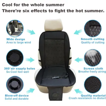 12V Vasaros Cool Automobilių Aušinimo Sėdynės Pagalvėlės Sėdynės Padengti Oro Kondicionavimo sistema Kvėpuojantis Ventiliatorius Pučia Aušintuvas 2 greitis mažas/didelis