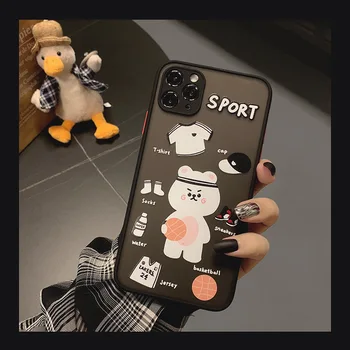 Sporto lokys mobiliojo telefono dėklas tinka iPhone11 12Pro Max mini X XR XSMax 8 7PluS animacinių filmų anti-rudenį apsauginis galinis dangtelis