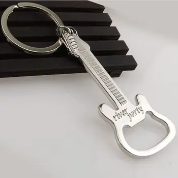 1pc Cinko Lydinys Alaus Gitara Butelio Atidarytuvas Keychain paketų prižiūrėtojų raktinę Key Chain Raktų Žiedas Dovana