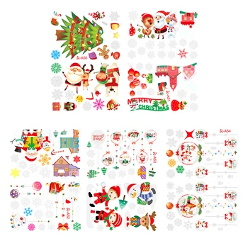 2vnt Linksmų Kalėdų Lipdukai Kalėdų Senelio Elnių Kalėdų Medžio Frozens Snaigės Lipnios Sienos Langą Lipdukai Dekoratyviniai dirbiniai