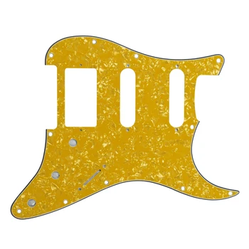 Nustatyti 11 Skylę SSH Elektrinė Gitara Pickguard Tremolo Dangtelio tvirtinimo Plokštelė su Varžtais už Strat Gitara Priedai Geltona Pearl 4Ply