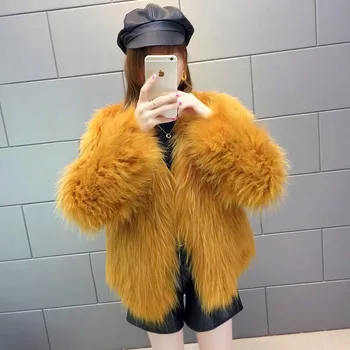 2020 naujų kailinių meškėnas kailių pynimo fox fur pynimo tikras natūralus kailio moteriški paltai paltai mados kailiai, kailio