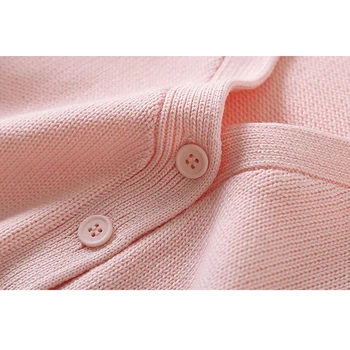 Ilgomis rankovėmis džemperis rožinis megztinis ilgomis rankovėmis korėjos viršūnes kawaii mygtuką megztiniai vintage žalia megztiniai mėlyna 2020 m.
