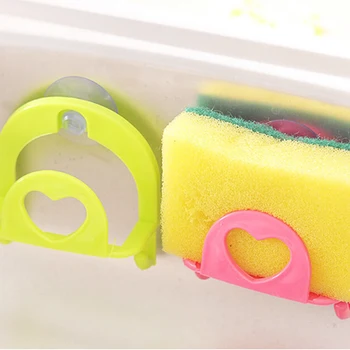 Naujovė 1Pcs Patogus Sponge Laikiklio siurbtuką Kriaukle Turėtojas Virtuvės Įrankiai Mini Vonios kambario Produktai