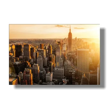 Niujorko Miesto Naktinis Meno Šilko Audinys Plakato spauda 124x36 32x48 colių Cityscape Sienos Nuotrauka Namų Kambario Dekoro