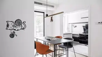 Trys Ratels virtuvės sienos lipdukas Mielas kačiukas namų puošybai gyvenimo kambario sienos lipdukas meno užsakymą