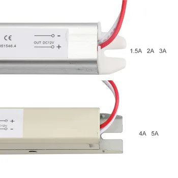 Metalo LED Driver slim maitinimo šaltinis DC12V AC 110V, 220V DC 12 V apšvietimo transformatoriai, 3A, 5A už Reklamos Apšvietimas dėžutės IL