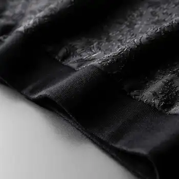 Rudenį ir žiemą tamsus Spausdinti siuvinėjimo modelio žakardo laisvalaikio kostiumas vyrų tendencija korėjos sporto atitikimo vyriški dviejų dalių rankas