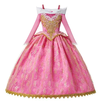 Išgalvotas Šalis Princesė Aurora Suknelė Mergaitėms Miegančioji Gražuolė Kostiumas Vaikams Rožinė Kamuolys Suknelė Kalėdų Gimtadienio Princesė Kostiumai