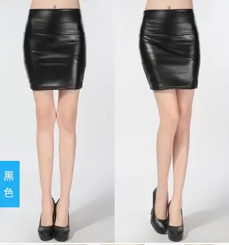 2021 Naujas mados Moterų dirbtiniais pu Odos sijonas aukštu juosmeniu šalies drabužių moterų trumpą pieštuką moteris sijonai saias femininas+vilnos