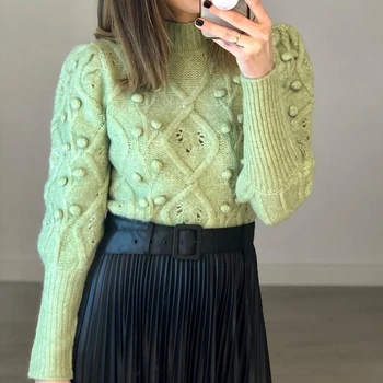 Moterims, Elegantiška Žalia Megztiniai Vintage 