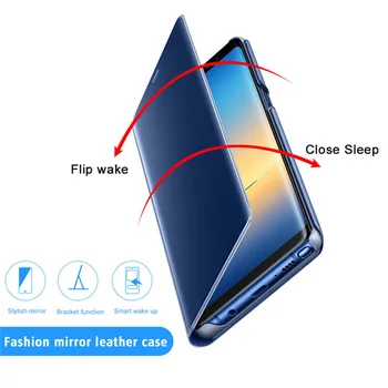 Smart View Miego Veidrodėliai Odinis Flip Dangtelis Xiaomi Redmi Pastaba 9S 8T 7 8 9 Pro 9 Premjero 8A Dual 9A 9C 7A Mi 9 SE 10 Lite Atveju