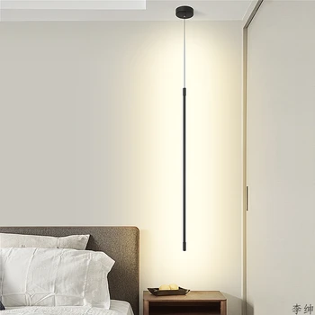 Šiuolaikinių Led Kabo Pakabukas Žiburiai Kambarį Cilindro formos Juodo Aliuminio Hanglamp priedai veltiniams, vilna Lempa Pramonės Dekoro Šviestuvai