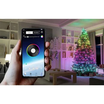 Aukštos Kokybės Kalėdų Medžio Apdaila Žibintai Užsakymą LED String Žibintai App Nuotolinio Valdymo Šviesos DOG88