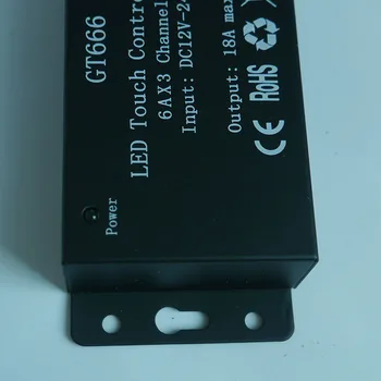 Didmeninės 1 vnt DC12-24V 6Ax3channel Max 18A RGB valdiklis GT666 Touch led dimeris 5050 RGB led juostelės žibintai nemokamas pristatymas