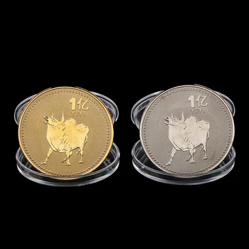 Aukso Monetos Dvylika Zodiako Ženklas Jautis Proginių Monetų Kolekcija Dovanų Dekoratyvines Monetų Kolekcija, Sidabro,Aukso 2021 Naujųjų Metų