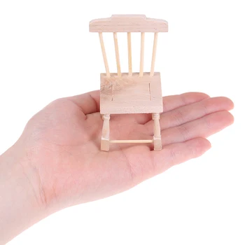 1:6 1:12 Miniatiūriniai Lėlių Mini Didelio Stalo Kėdė Doll House Baldai Apsimesti Žaisti Žaislų, Aksesuarų, Apdailos, Medinis