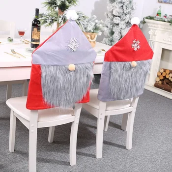 Kalėdų Kėdės Nugaros Apima 1Pcs ChristmasPlush Gnome Valgomojo Kėdė Santa Claus Sniego Papuošalai Namų Užvalkalai Už Kalėdos