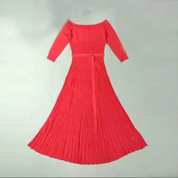 Nauja Vasaros Suknelė 2019 Klasikinis Raudonas Moterų Suknelė Seksualus Nuo Peties Ilgomis Rankovėmis Maxi Suknelė Įžymybė Šalies Vestidos Didmeninės