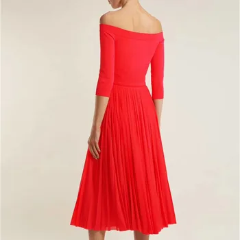 Nauja Vasaros Suknelė 2019 Klasikinis Raudonas Moterų Suknelė Seksualus Nuo Peties Ilgomis Rankovėmis Maxi Suknelė Įžymybė Šalies Vestidos Didmeninės