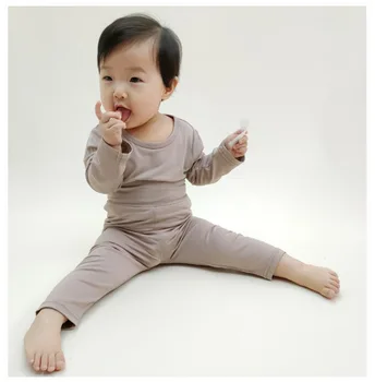 Vaikų Namų Drabužiai 2021 Kūdikiams, Kūdikių Berniukų, Mergaičių Modalinio ir Medvilnės Pižama Komplektas 2vnt Kietas Sleepwear Loungewear Vaikai vakarinę Suknelę