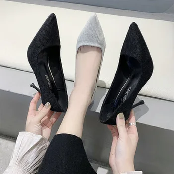 2020 m. pavasarį naujas moterų aukšto obcasie batų atsitiktinis laukinių patogus seklių burną rinkinys pirštai ir moterų batai korėjos
