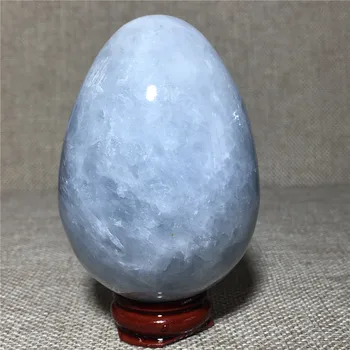 Natūralus kiaušinių mėlyna kristalų būrimą kvarco kamuolys fotografijos apdailos Atostogų dovanos akmens celestine