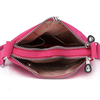 Kelis zip kišenėje moterų pečių maišą nailono audiniu Messenger Maišeliai, Pirkinių Krepšys sac a main bolsos mujer de marca famosa 2019