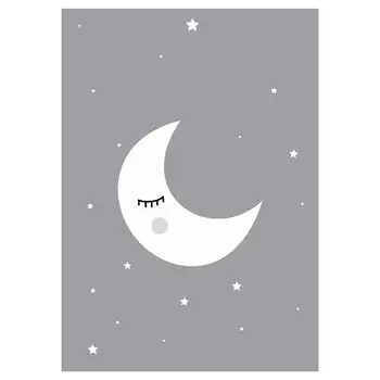 4PCS 40*30 cm Drobė Nuotrauką Moon Star Kūrybos Drobė Sienos Menas Drobė Spausdinti Vaikams, Miegamojo Puošimas