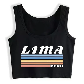 Pasėlių Viršų Moteriška Lima Peru Dovana, Pietų Amerikoje, Lotynų Amerikoje, Gatvių Užrašai Spausdinti Viršūnes Moterims