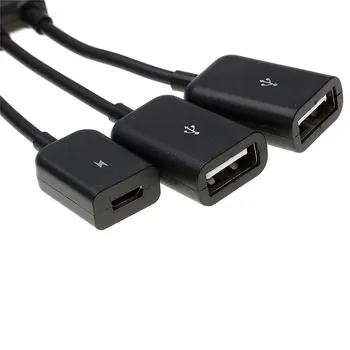 Micro USB 2-Port USB 2.0, 1-port Micro USB Įkrovimo HUB OTG Adapteris Juodas SamsungFor Kitų 