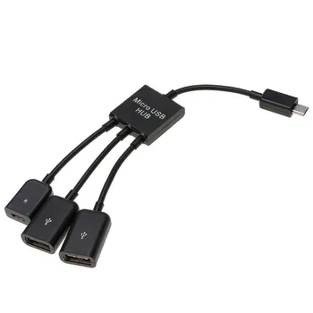 Micro USB 2-Port USB 2.0, 1-port Micro USB Įkrovimo HUB OTG Adapteris Juodas SamsungFor Kitų 