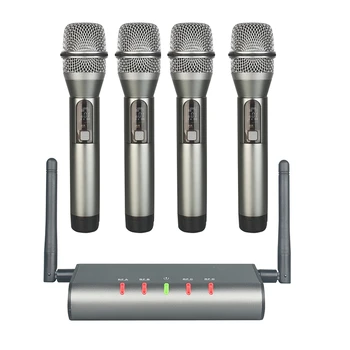 4-Kanalų Bevielio Mikrofono Sistema Quad UHF Bevielio Mikrofono 4 Kišeniniai Mikrofonus tarpmiestinio Fiksuoto Dažnio