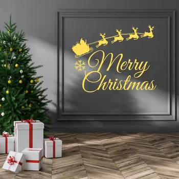 Linksmų Kalėdų Su Skraidymas Santa Sienos Lipdukas, Decal Kalėdų Lipdukas Namų Svetainės Sienos Meno Apdailos A0068396