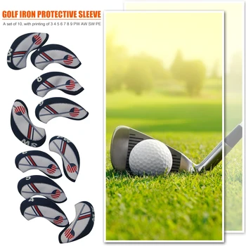 10vnt/Set Professional Golf Club Geležies Galvos Apima Raštas Sporto Pleištai Lazda Apsaugos Atveju Krepšys Rinkinyje