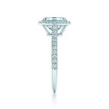 1CT Emerald Cut Diamond Ring Moterų AU750 18K Balto Aukso Vestuvinis Žiedas Fine Jewelry Jubiliejų Dovana Žmonai